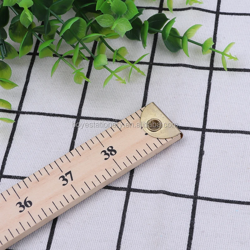 Cheap custom logo both sides print 1m wood ruler 100cm wooden straight ruler wooden meter ruler