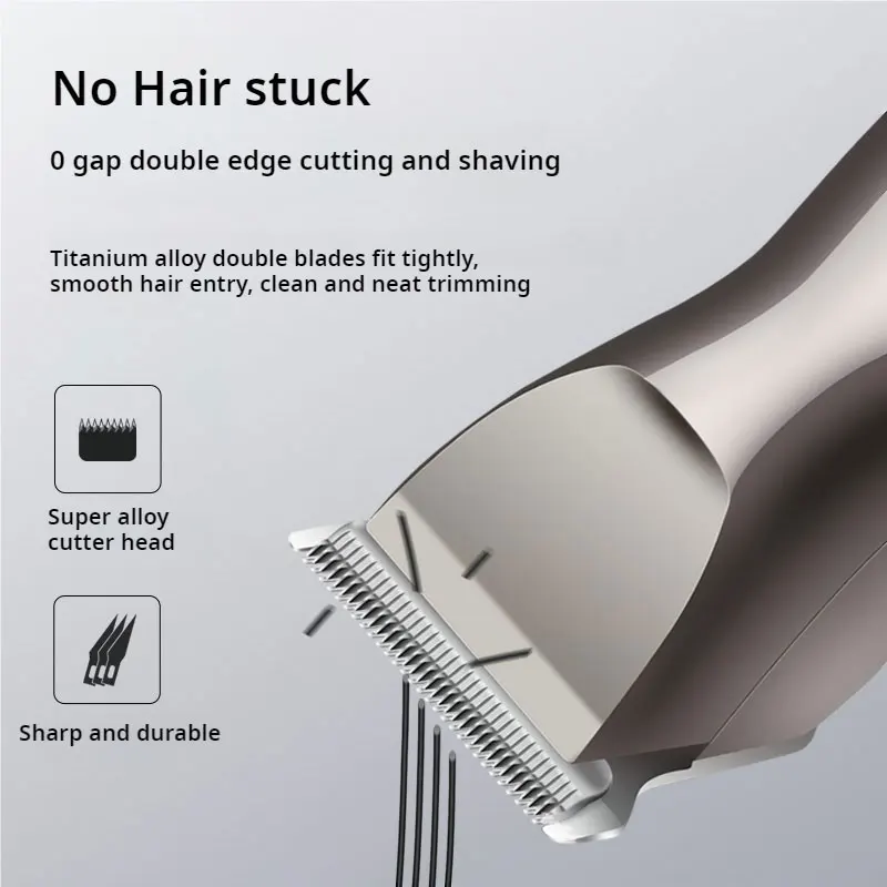 Electric Portable Cordless Hair Trimmer Personal and Salon Use Trimmer Men Barber Clippers With Large Battery