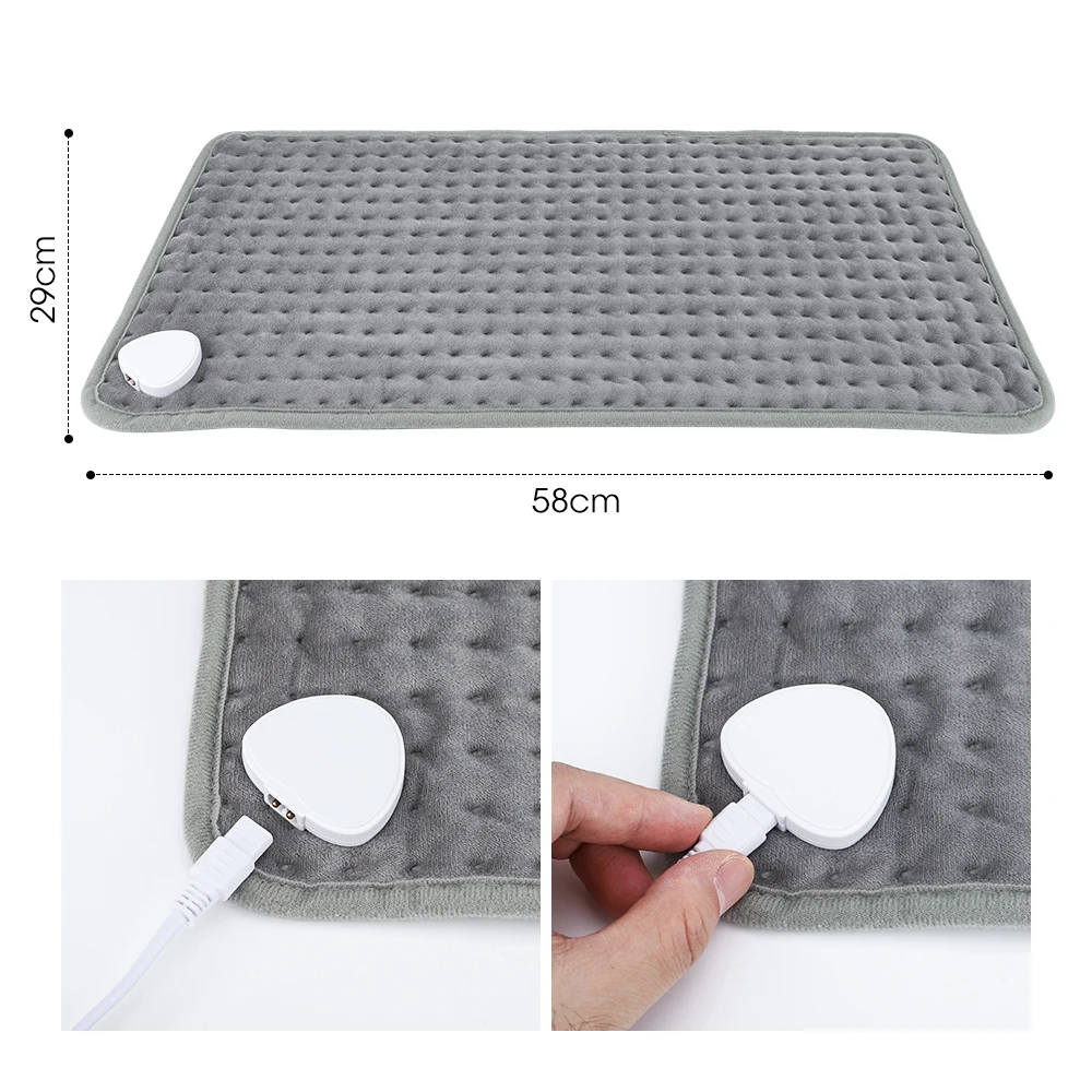 58*29CM Soft Heating Pad Electric Blanket for Body Abdomen Back Legs Hands Winter Warmer Home Office EU/US/UK Plug Thermal Mat