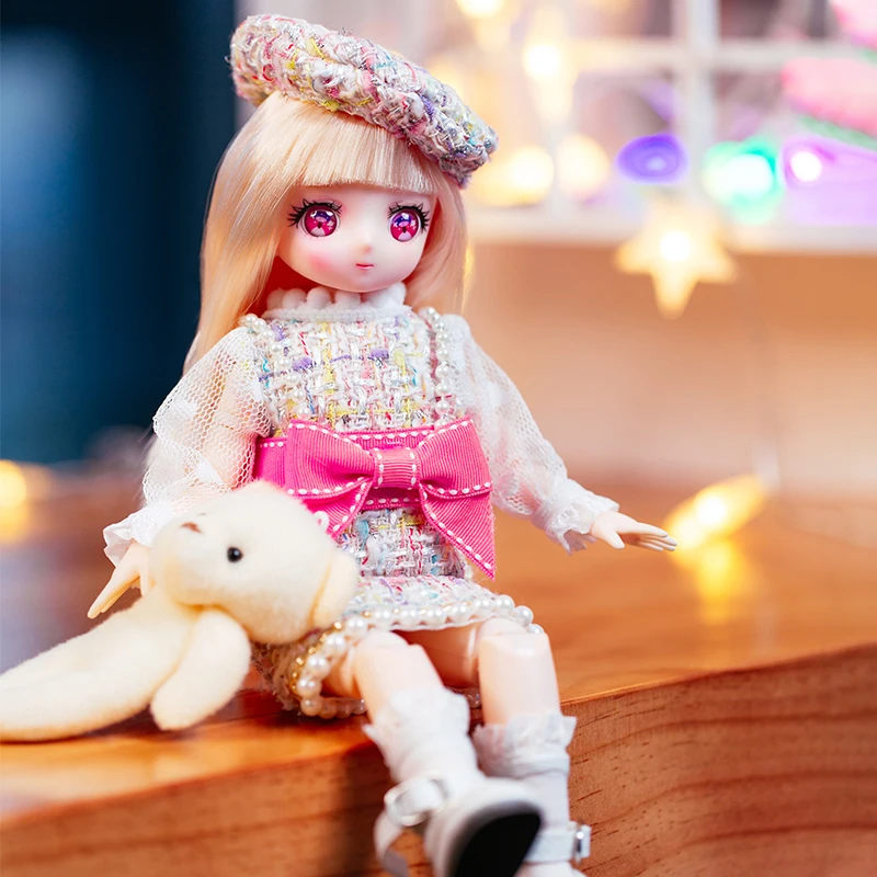 New Design Doll Cartoon Face 30cm Cute Girl Toys Action Figure Play House High Quality Ornaments Custom Dolls Girl Gift BJD Doll