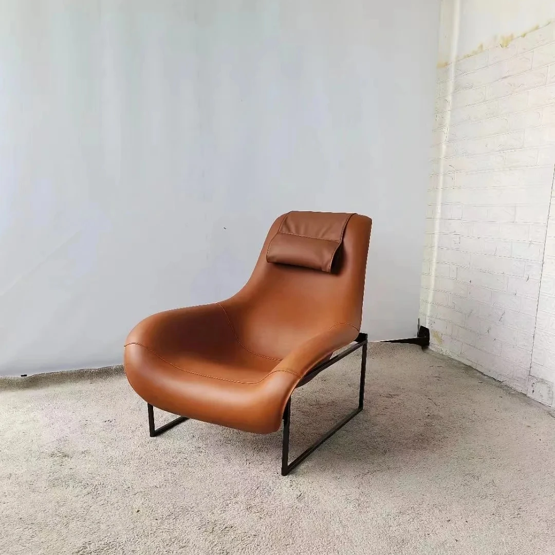 Luxury Living room chair Italy style leather cafe chair leisure armchair for hotel room lounge sofa chair