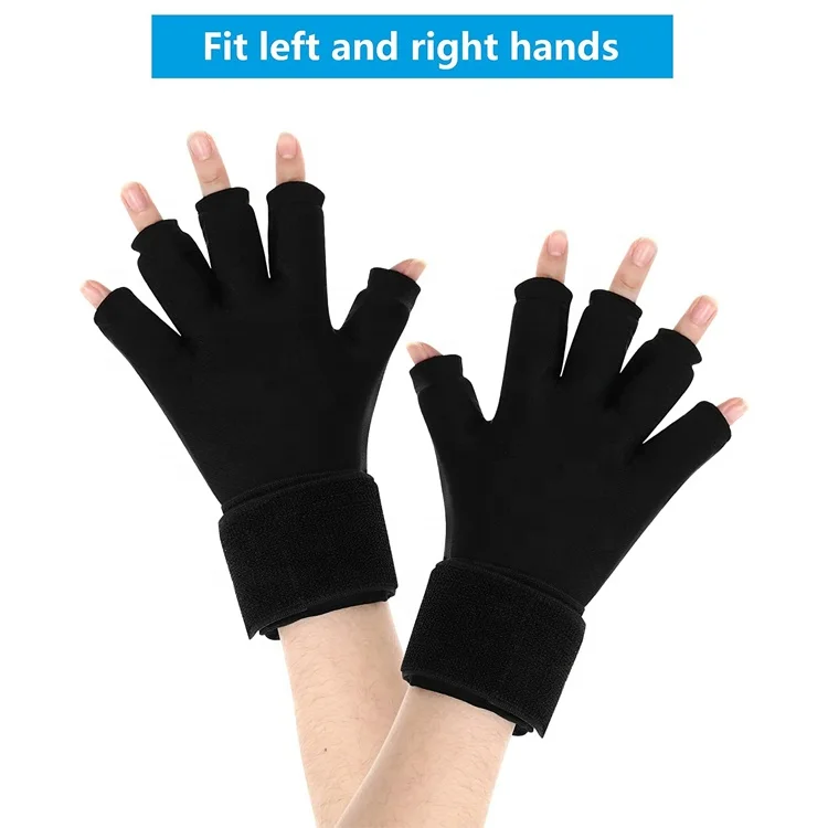 Rehabilitation Therapy Supplies Wearable Gel Ice Hand Gloves Reusable Ice Pack Wrap for Hands Finger Arthritis