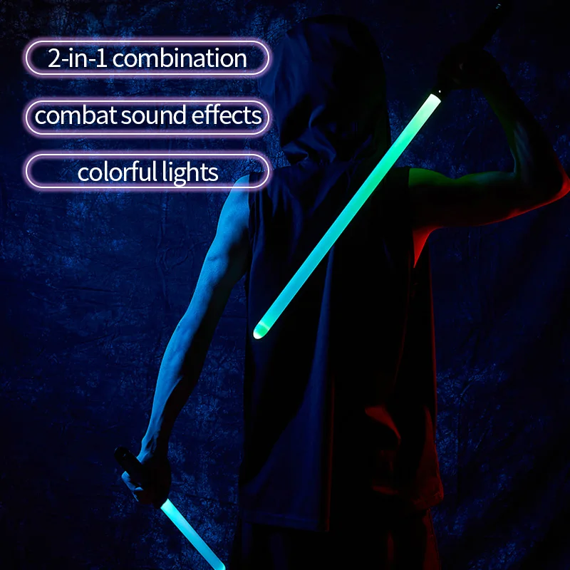 Metal Hilt Laser Sword Dueling Force Lightsaber Toys Light Saber Smooth Swing RGB Led Flashing Light Up Sword For Party
