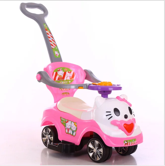 new style Children toy stroller walker pushing bar kids ride on car 3 in 1 deluxe mega car with horn music  ride on car