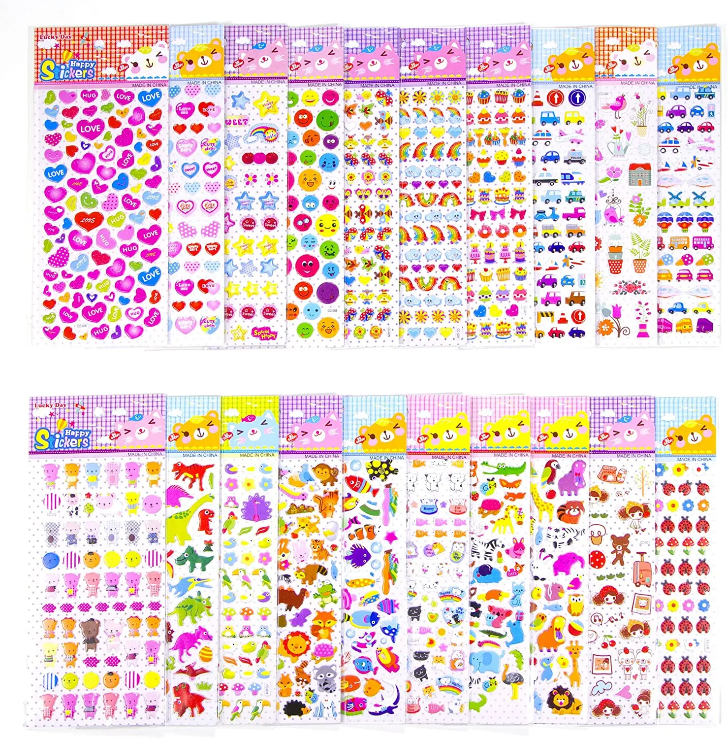 Cartoon Custom Decorative kids educational cartoon bubble cotton clothes princess dress 3D puffy stickers for kids/girls boys