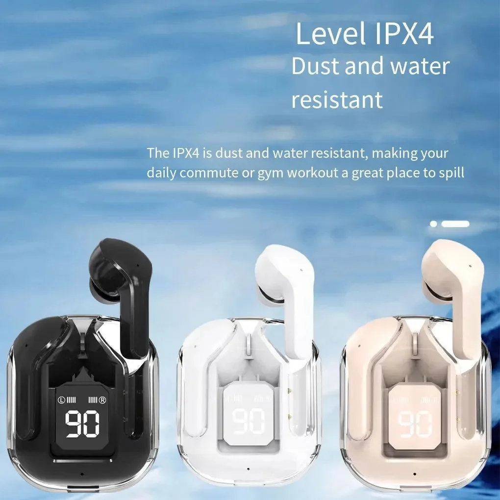 Wireless Headset Air31 Transparent Earphones LED Digital Display Stereo Sound 5.3 for Music Gaming Sports Headphones
