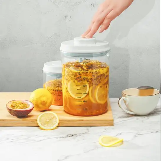 Hot Sale Automatic Vacuum Airtight Dry Food Milk Powder Storage Container With POP One Press Button Lid