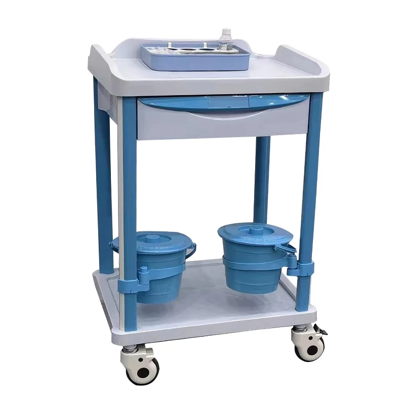 Hospital Medical ABS Nursing Treatment Trolley Cart with Drawers Beauty Salon Trolley