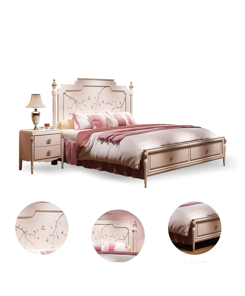 Горячая продажа деревянные детские кровати для девочек принцесса мебель