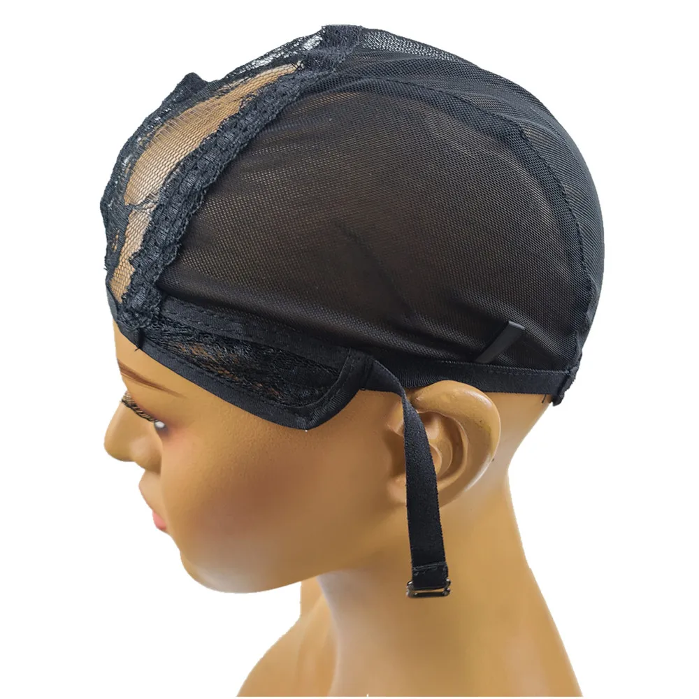 Wholesale Adjustable Elastic Ventilated Wig Weave Cap U-Shaped Lace Hair Net Hat Mesh Upart U Part Wig Caps For Making Hair Wigs