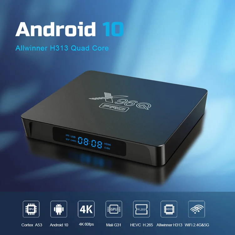 Super 4k Android Internet Tv Box Quad Core 2GB 16GB Home Office Digital Smart Stream Set-top Box X96Q Pro