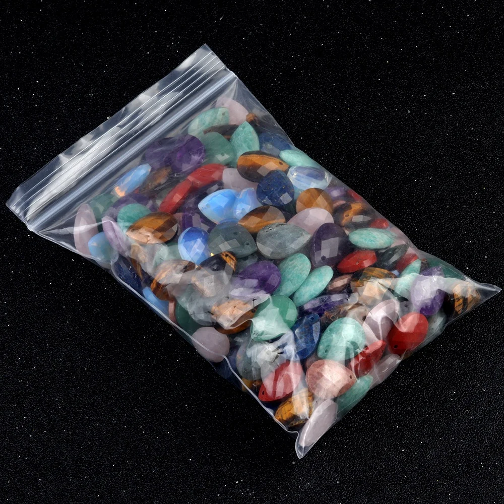 Wholesale Natural Stone Cut Surface Drop Shaped DIY Loose Gemstones Crystal Pendant For Women