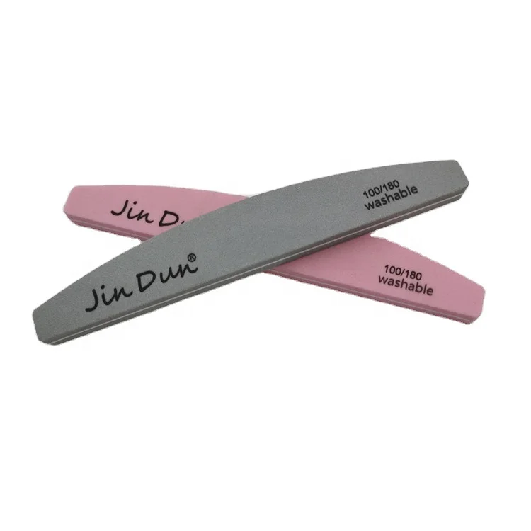 pink Nail File 100/180 Washable Good Quality Meniscus Style nail sponge