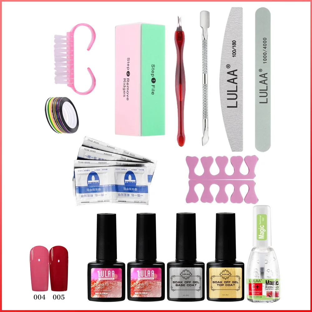 GK03A Professional nail art UV gel Curing tool kit polish gel nail kit with uv led lamp poly gel nail polish kit with uv light