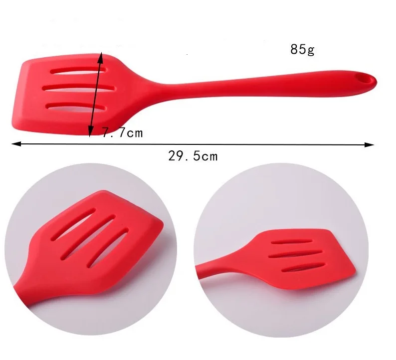Silicone Frying Spatula Leakage Non Stick SpatulaFried Shovel Kitchen Tool Silicone Leakage Shovel