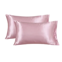 Wholesale Custom Satin Silk Pillowcase for Hair and Skin 100% Polyester Black Silk Satin Pillow Case