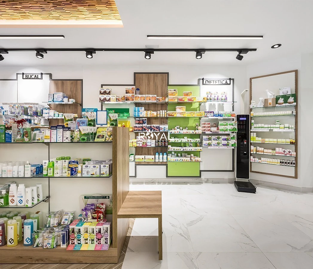 Pharmacy Inspired Decoration Display Glass Racks for Medical Storage Cabinet