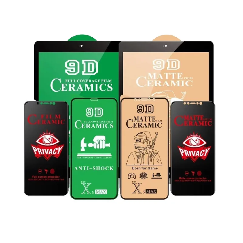 Phone Screen Protector Glass Matte Ceramic Film Full Coverage 9D Anti-Shock Fingerprint Unlock Compatible For Samsung All Models