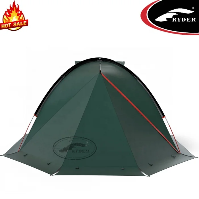 Stylish 2 Person Two Entrance Traveling Self-Standing Hexagon Dome Camping Custom Tent with Aluminum Eyebrow Pole Snow Flap