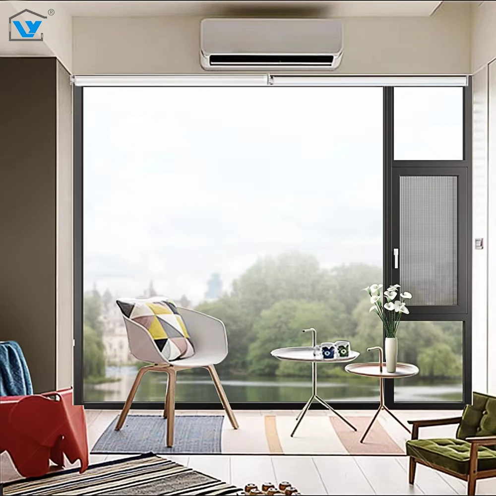 Double tempered glass aluminum alloy ultra-thin casement window horizontal opening impact resistance thermal breakage