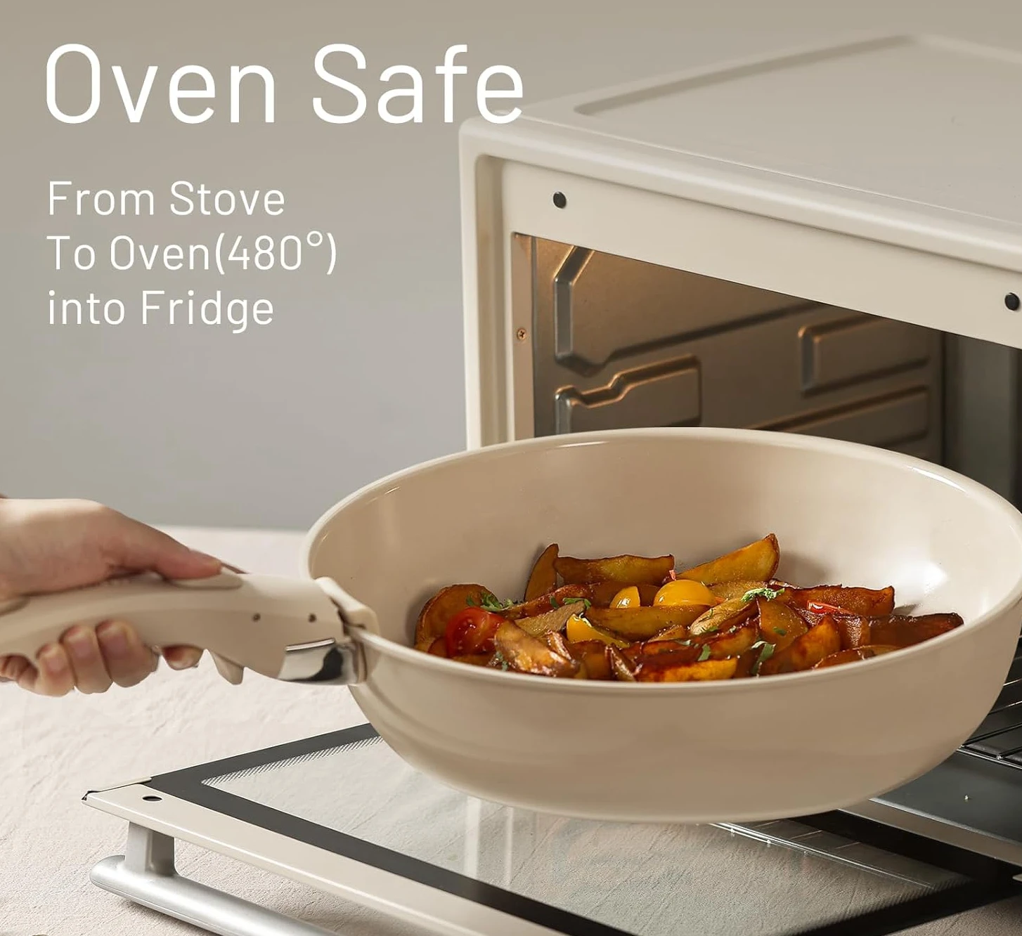 17pcs Detachable Handle Cooking Soup Pots Frying Pan Set Ceramic Nonstick Aluminum Non Stick Cookware Set