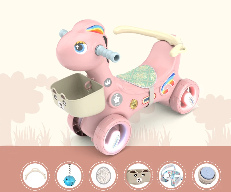 Детская пластиковая лошадка-качалка, пластиковые игрушки для детей