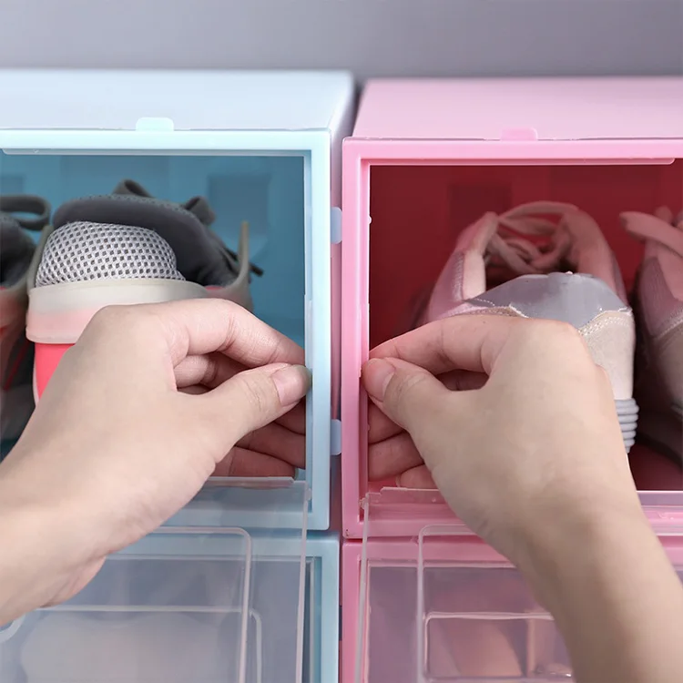 Wholesale Stackable Acrylic Clear Custom Plastic Shoe Box Storage Box Organizer For Sneakers