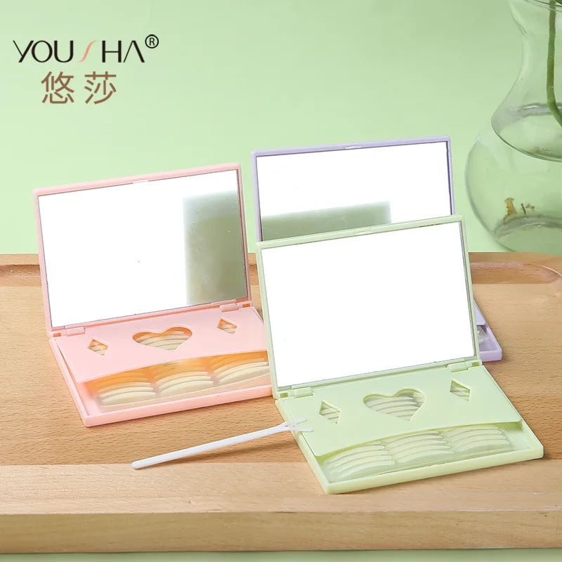 
with mirror PE material private label eye makeup tools natural transparent double eyelid stickers eyelid tape 