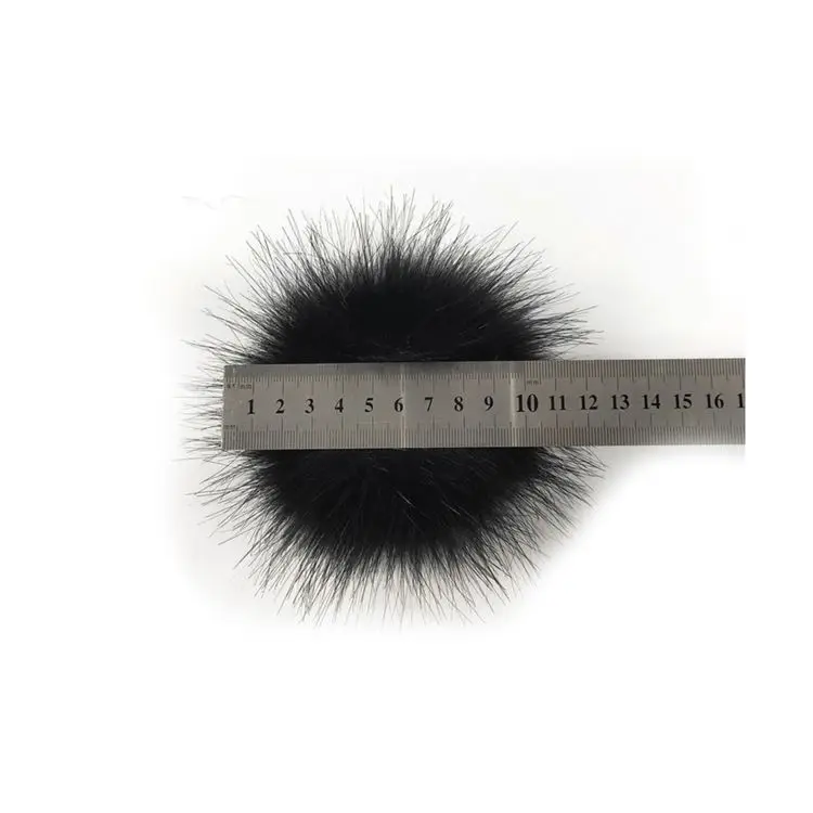 Fluffy wholesale faux fox animal fur pompoms Fluffy faux raccoon fur pompom ball for shoes
