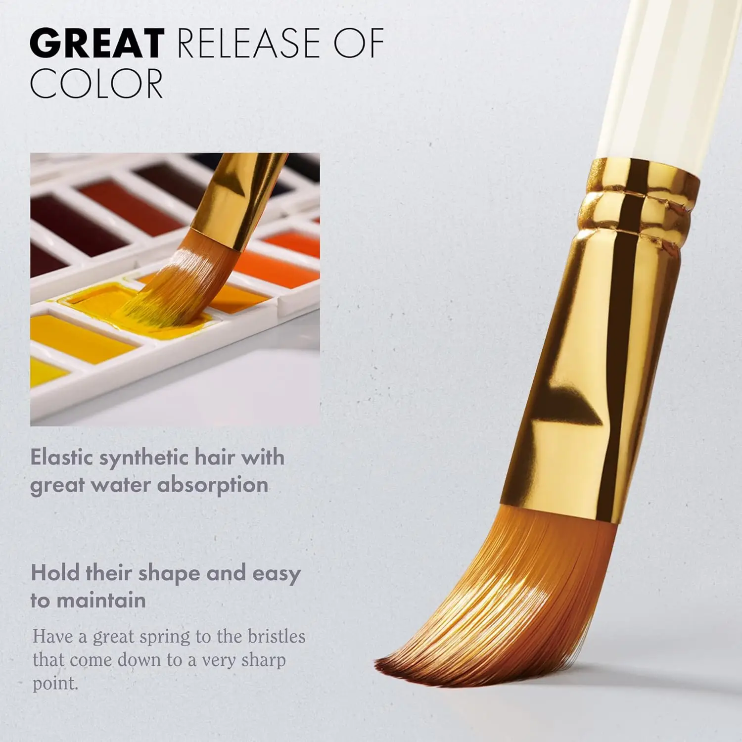 Premium Artist Paint Brush Set - Painting Brushes for Kids, Adults & Professionals Perfect for Watercolor, Oil, Acrylic