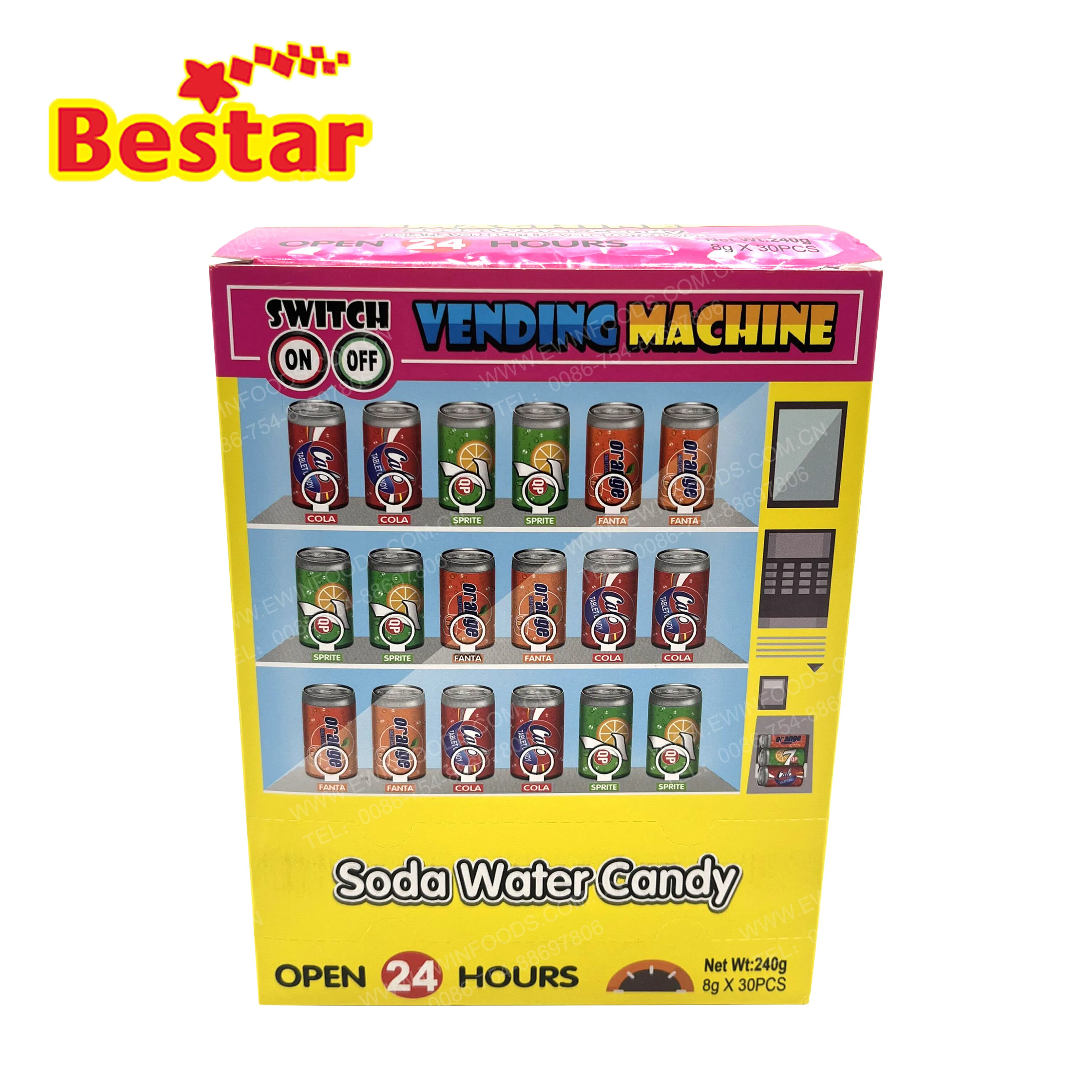 Tablet candy in soda bottle 8g mini soda can cola press candy wholesale vending machine toy candy