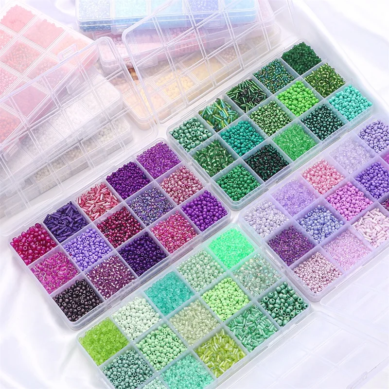 Czech Glass Seed Beads Long Glass Tube Beads Sets Diy Handmade Jewelry Bracelet Making Craft Beads Kits