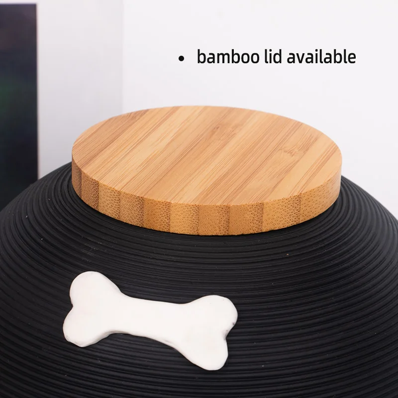 bone design 400/1000ml ceramic urn with wooden stopper pet cremation ashes keepsake urn dog cat china ceramic pet urn