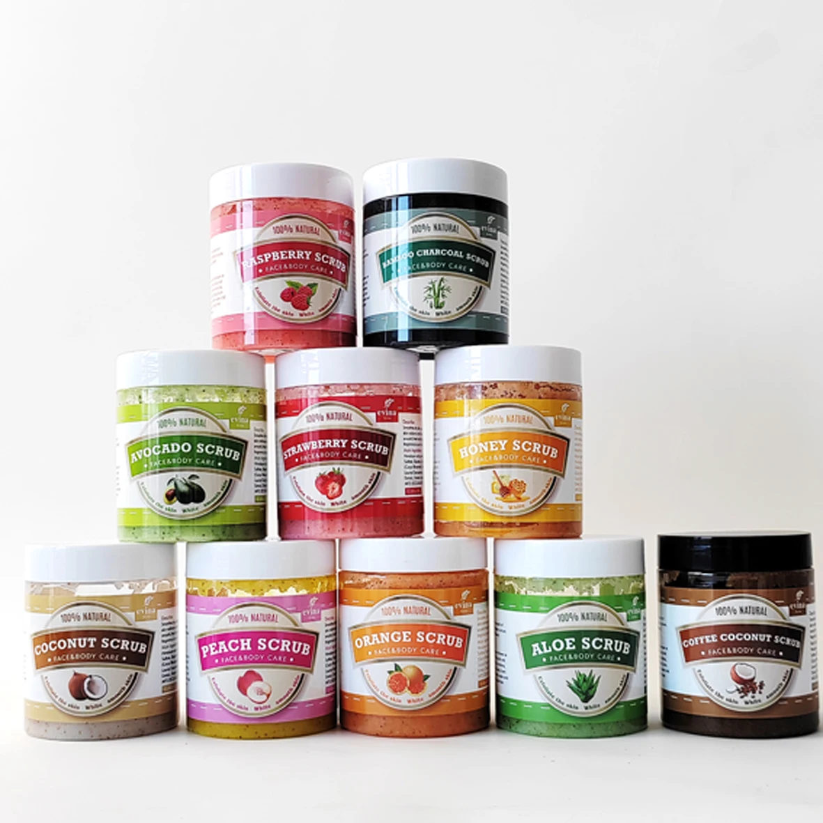 Private Label Whitening Exfoliating Moisturizing Lightening Natural Coffee Sugar Body Scrub