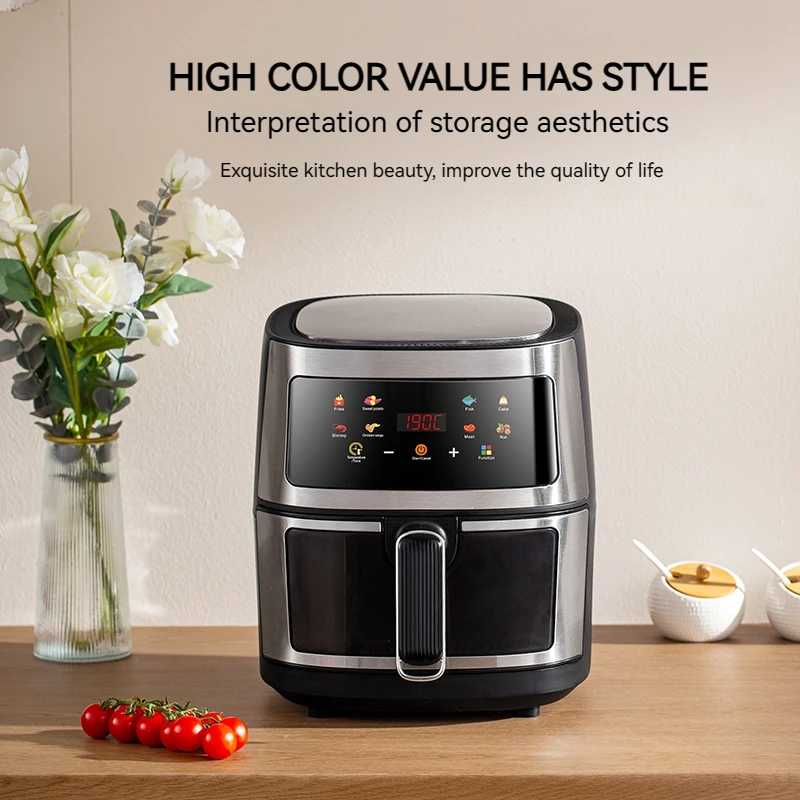 OEM 5L 6L 8L consumer reports best hot mini rack air fryer without oil smart Stainless steel digital air frier fryer