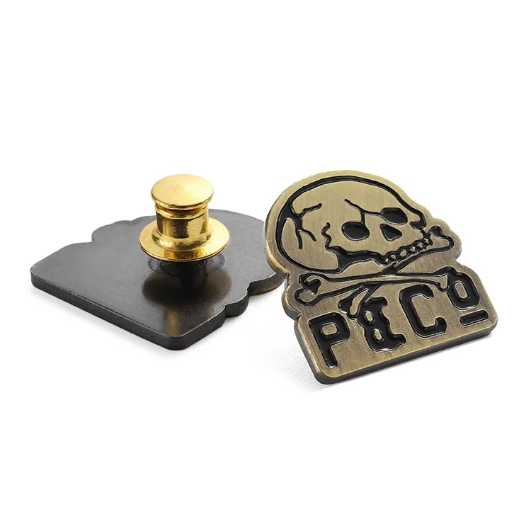 Wholesale Enamel Pin Custom Design Logo Letter Character Zinc Alloy Metal Lapel Pin 2d 2025 Halloween Funny Antique Brass Badge