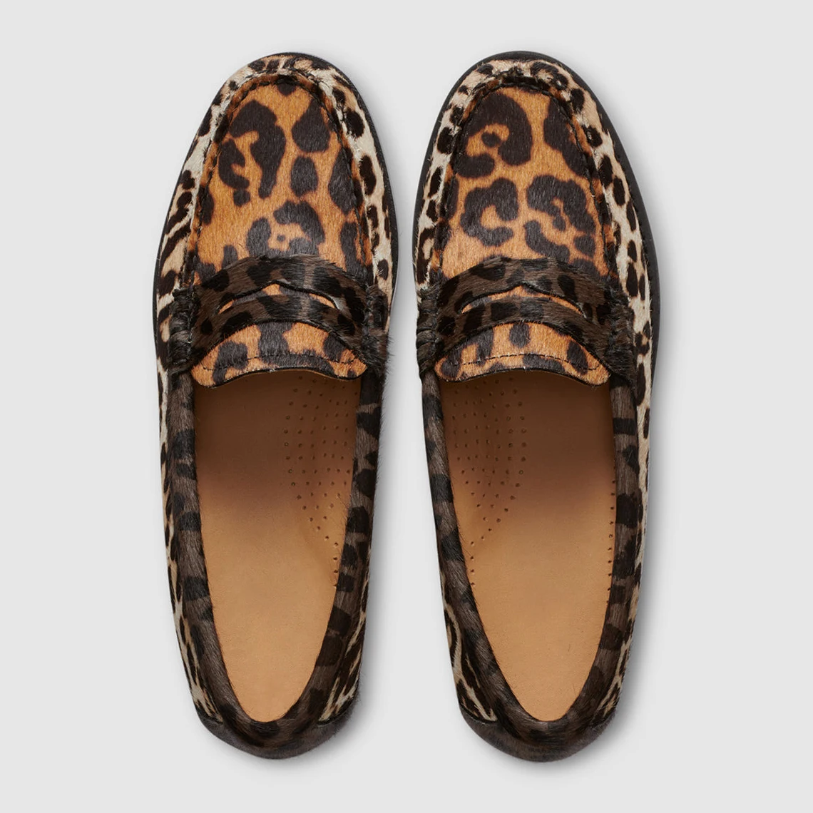 OEM luxury Leopard Leather Loafer Flat High Quality Loafers Moccasin Shoes For Women