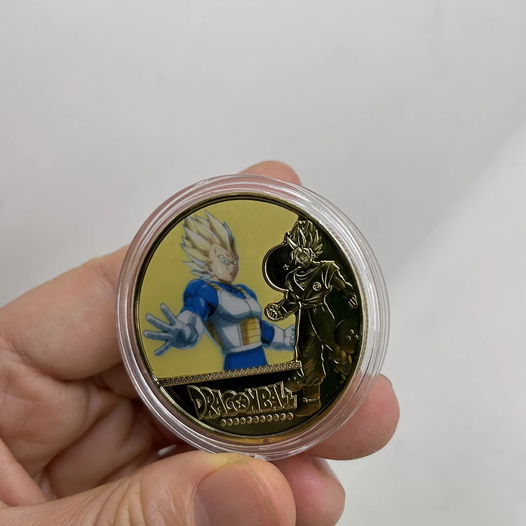 22 Designs Japanese Anime Metal Coin Dragon Ball Z Metal 3d Gold Coin Manufacturer