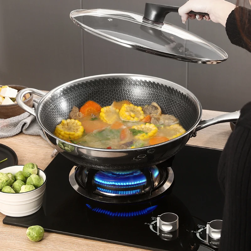 Кастрюля под заказ из нержавеющей стали 316 антипригарная сковорода набор сотовых ВОК посуда для вок