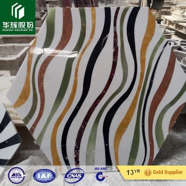 Natural Marble Stone Waterjet Pattern Waterjet Mosaic Floor Medallion