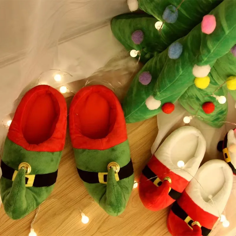 Autumn Winter Christmas Parent-Child Cotton Slippers Thick Bottom Indoor Wood Floor Factory Wholesale