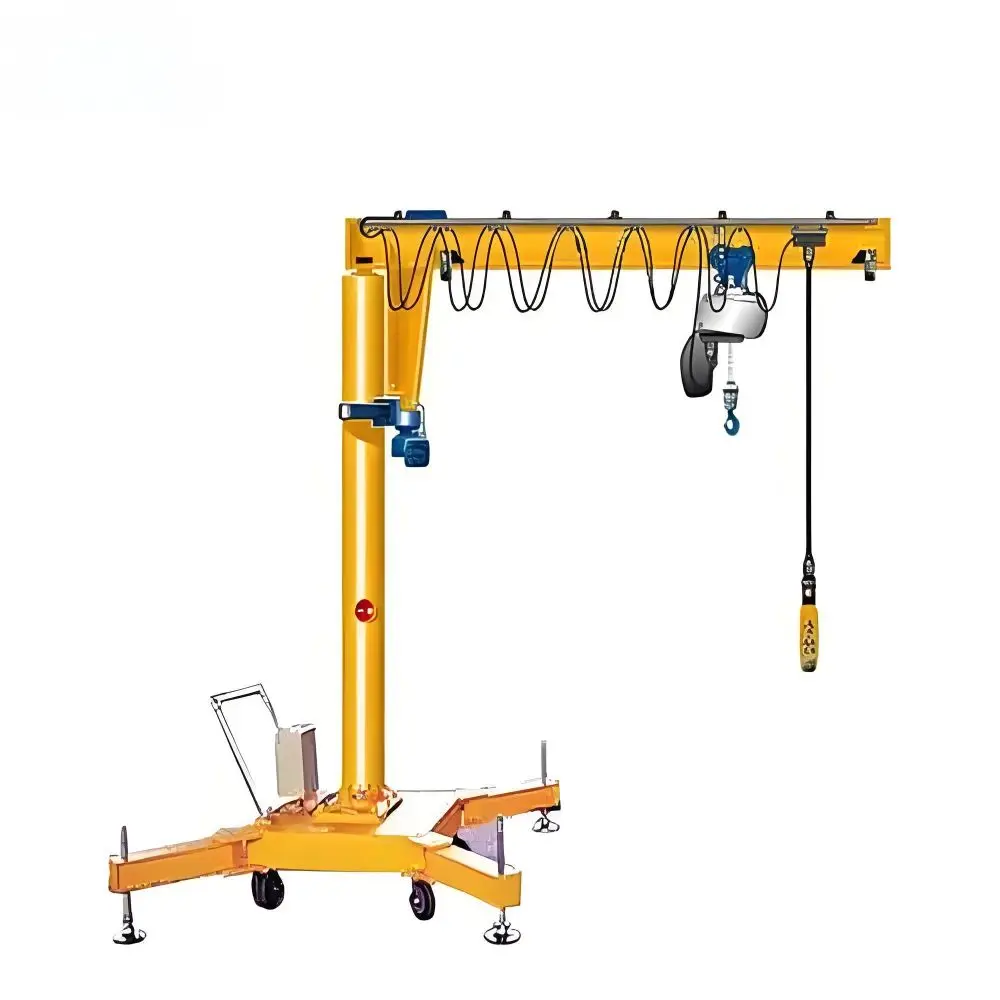 high quality 500 kg 1 ton 2 ton customizable portable folding mini jib crane with fixed column for sale