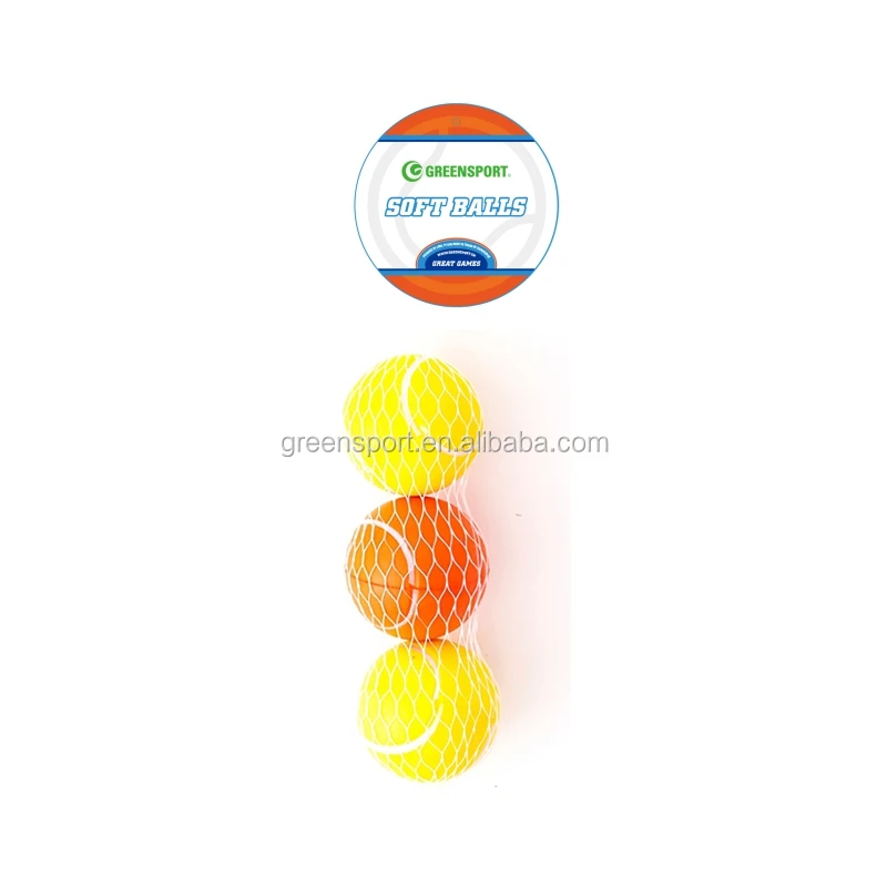 High quality cheap soft balls 3 pcs PU FOAM tennis balls soft tennis ball for outdoor tennis training