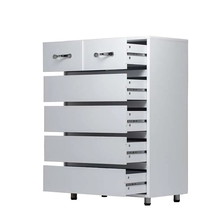 
Rasoo Six Drawers Modern White Classical Cabinet With Waterproof Steel Tube Legs 