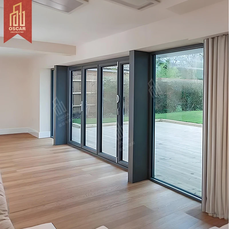 Oscaracso Small folding door movable house door occupying small space aluminium alloy white interior Folding door factory