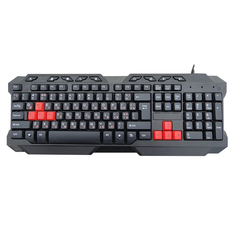 Wholesale Ergonomics Durable USB Gaming Wired Multimedia keyboard for office computer home PC