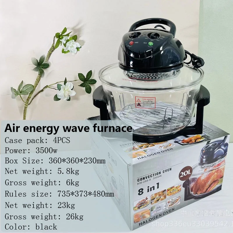 Large Capacity Transparent Glass Light Wave Oven Electric Household Furnace 1 Year US Plug Plastic Material Manufactured