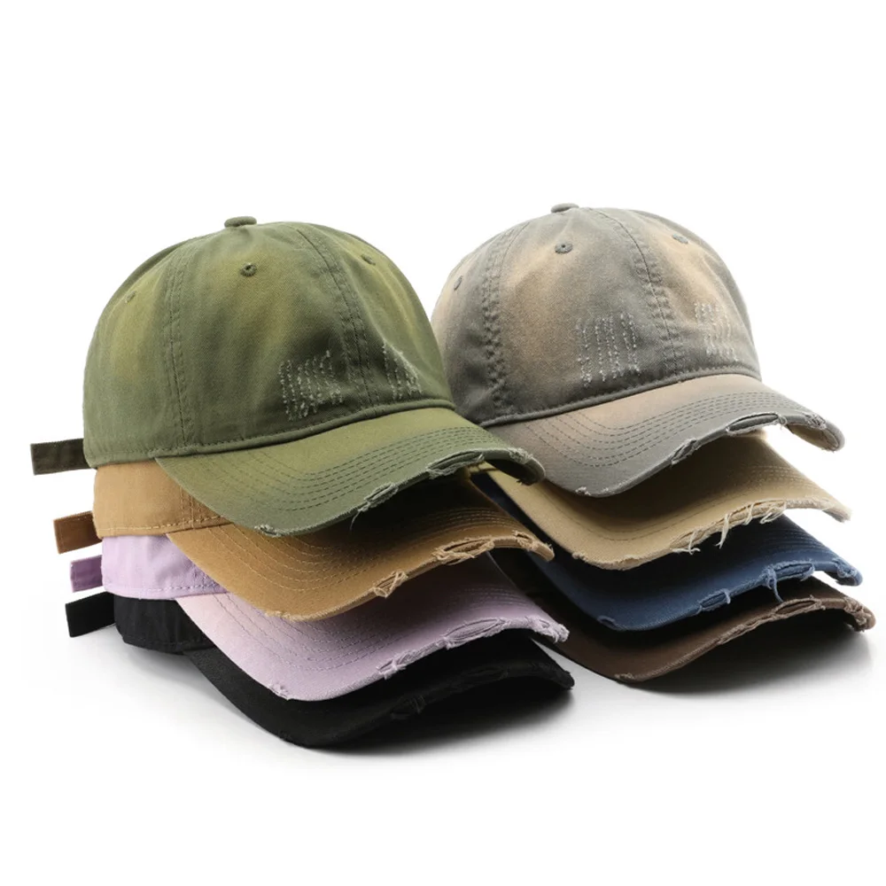 New High Quality 100% Cotton Twill Fabric Baseball Hat Acid Washed Vintage Dad Hats With Custom Logo For Women And Men