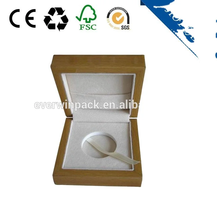 High Quality Glossy Wooden Coin Storage Display Gift Box With Custom Logo