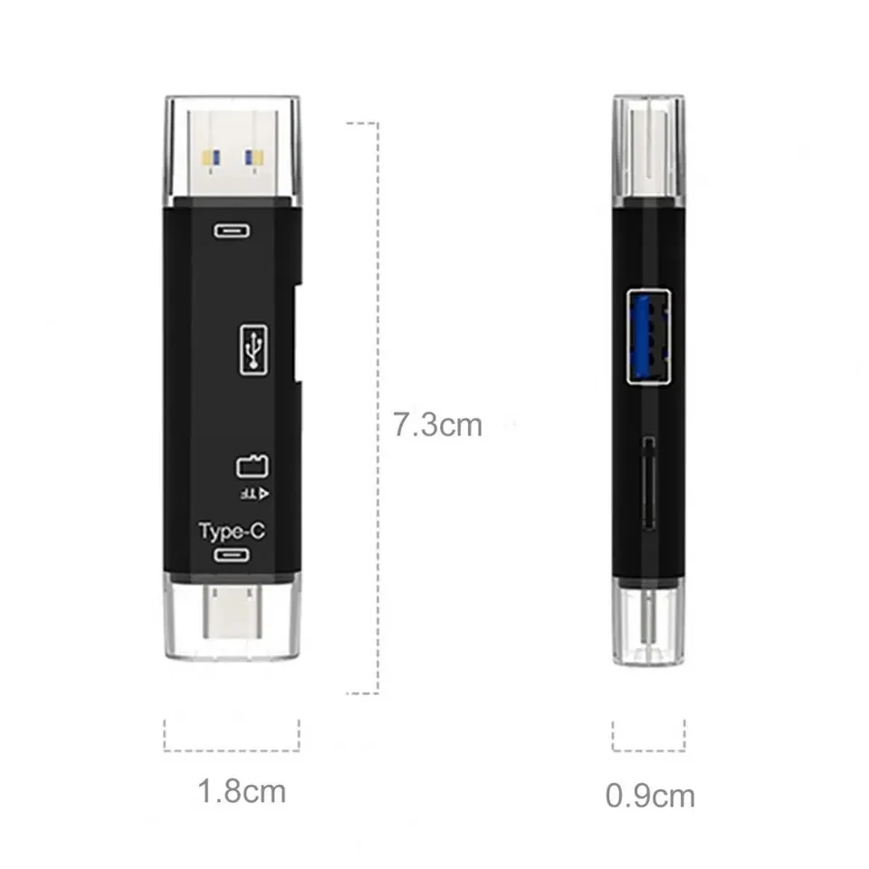 5 in 1 Multifunction Type C Micro USB to USB OTG USB 2.0 TF Card Reader Adapter Type-C Flash Drive Adapter For Android Computer